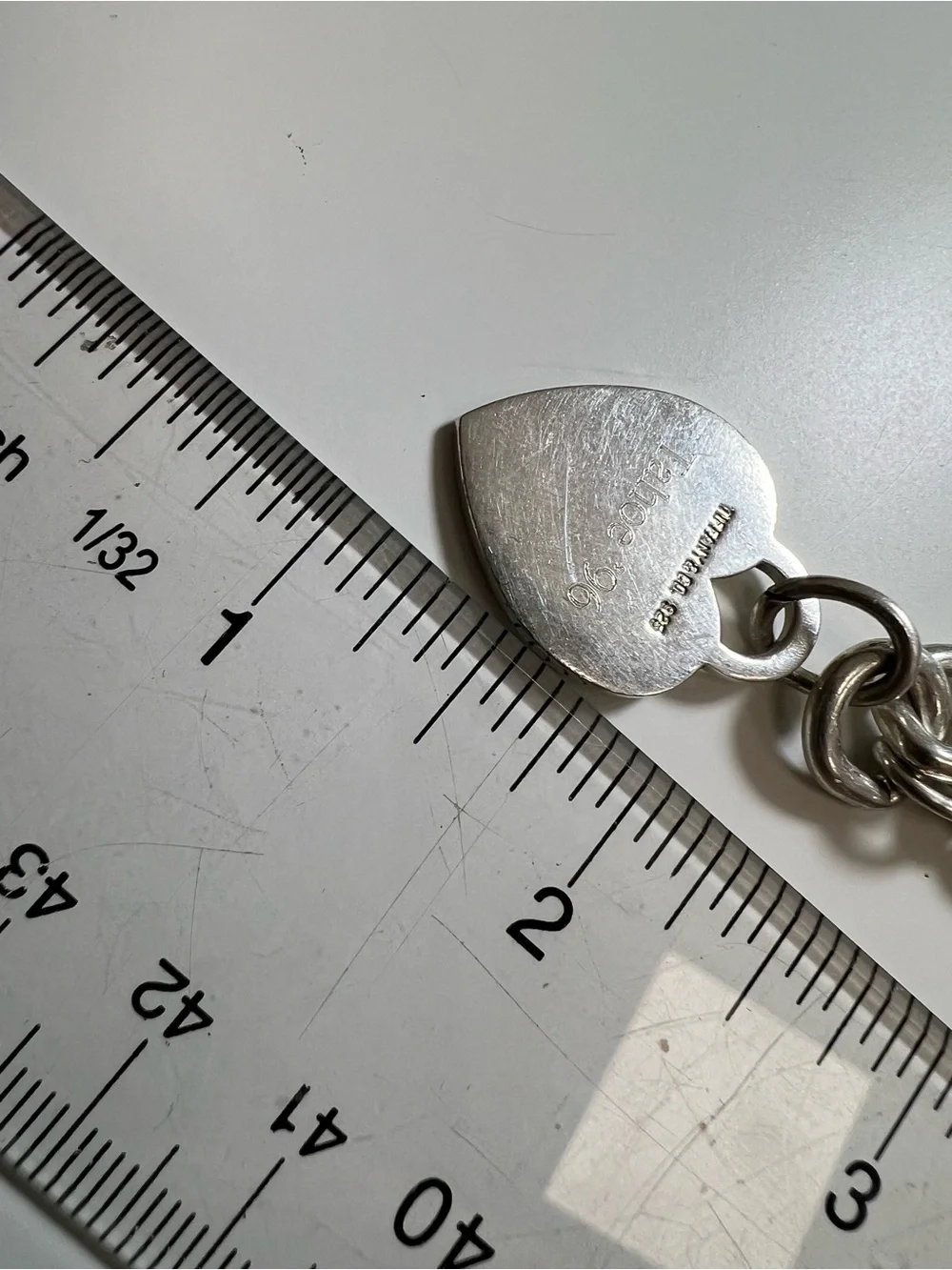 Tiffany & Co. Silver Heart Tag Charm Bracelet - Classic Sterling Link